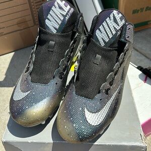 Purple gold iridescent Nike cleats
